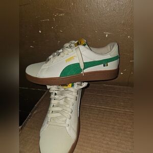 Puma Off White/Cream & Green Sneakers with Brown Sole PumaSmash3.0 Football24
